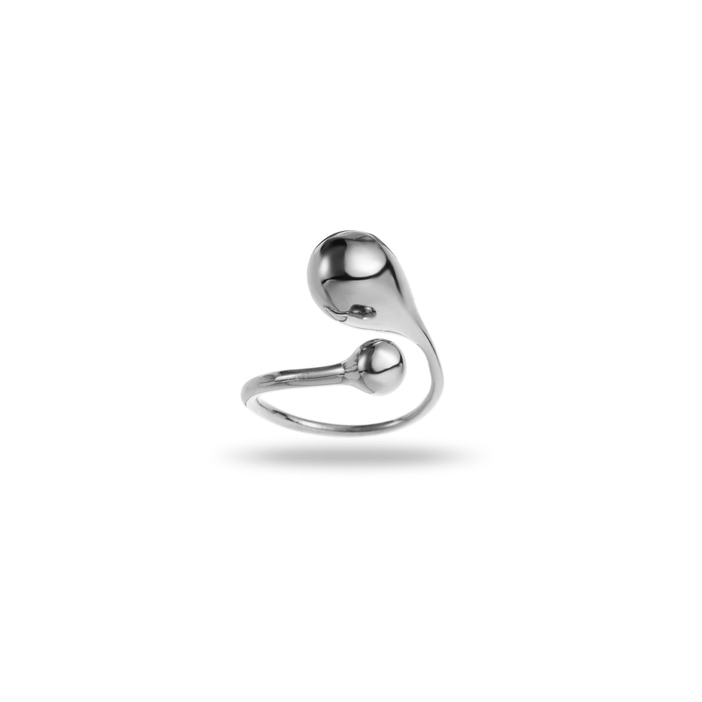 Bague ajustable en acier inoxydable - Éclipse - argent