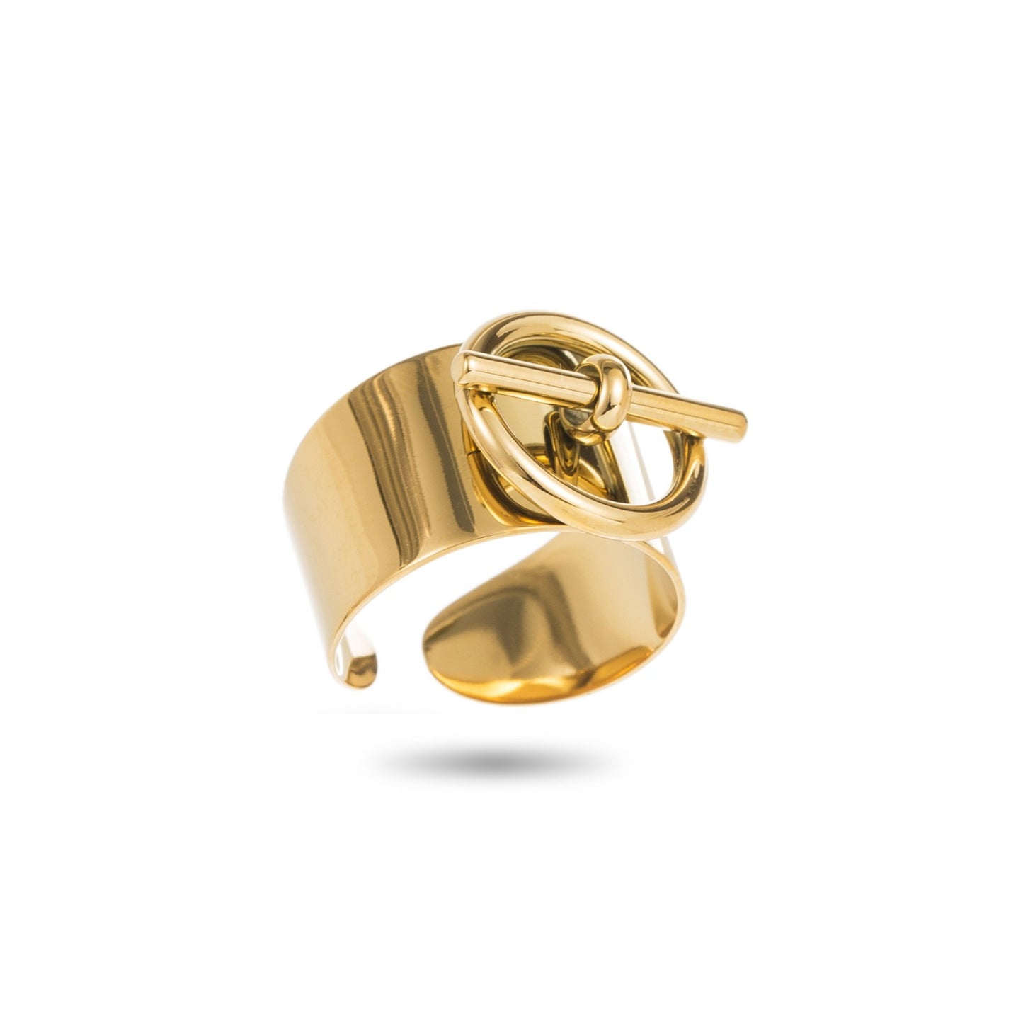 Bague ajustable en acier inoxydable - Jonc Fermoir Cabillot - or