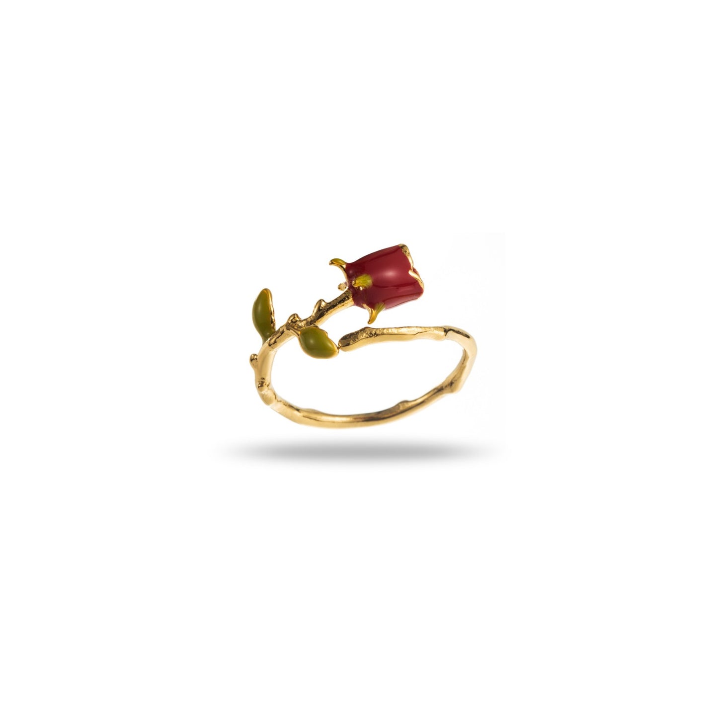 Bague ajustable en acier inoxydable - La Rose - or et couleur