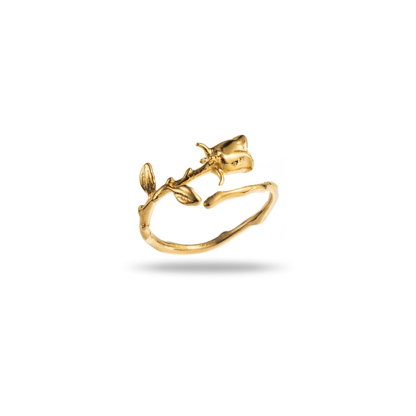 Bague ajustable en acier inoxydable - La Rose - or