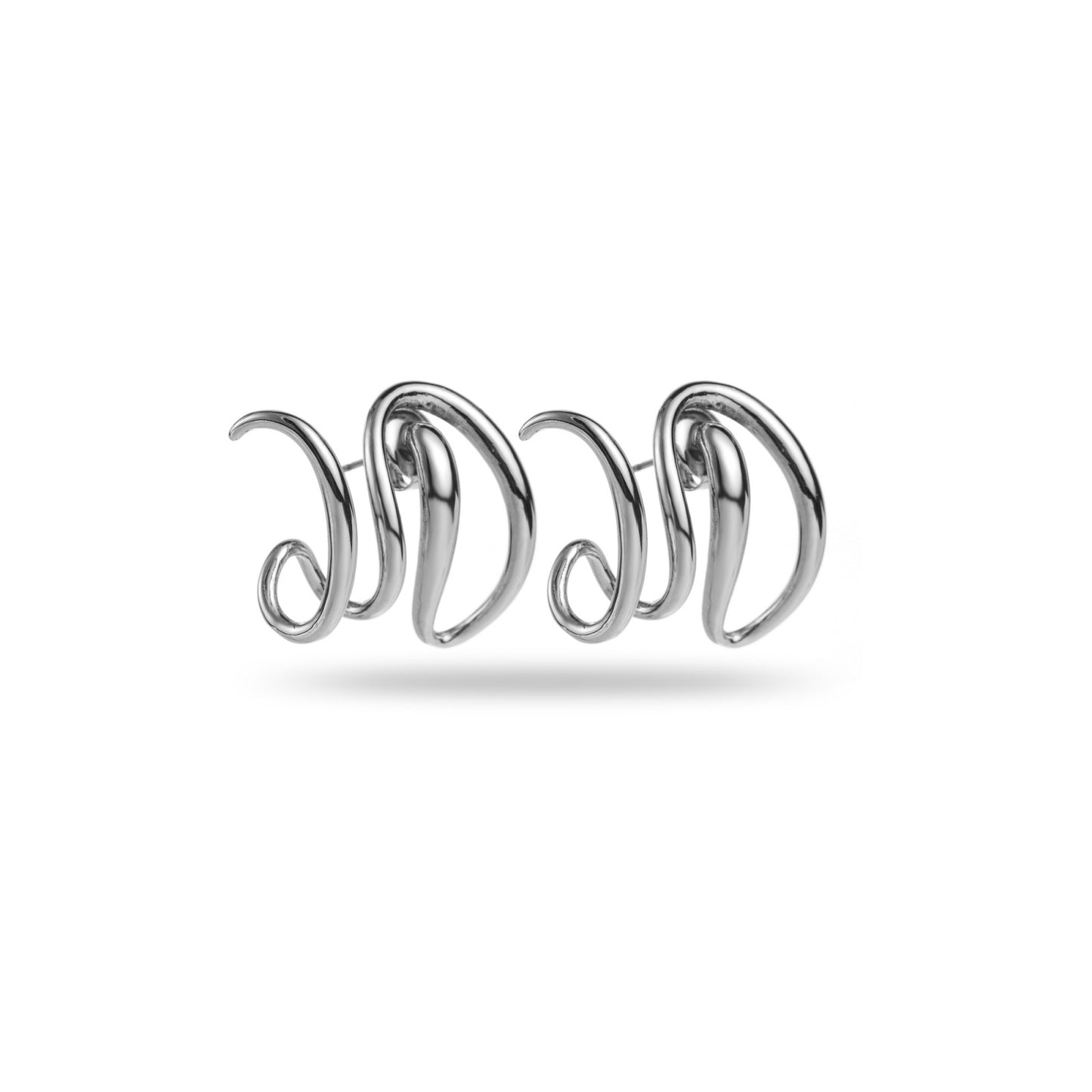 Boucles d'Oreilles en acier inoxydable - Ondine - argent