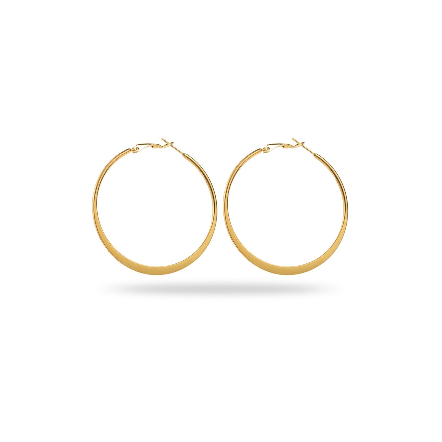 Boucles d'Oreilles en acier inoxydable - Créoles Fines 50mm - or