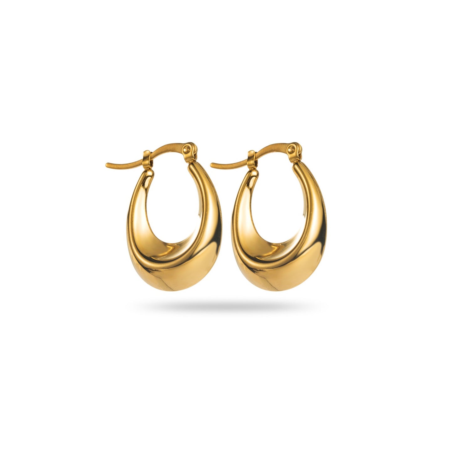 Boucles d'Oreilles en acier inoxydable - Petites Créoles en Relief - or