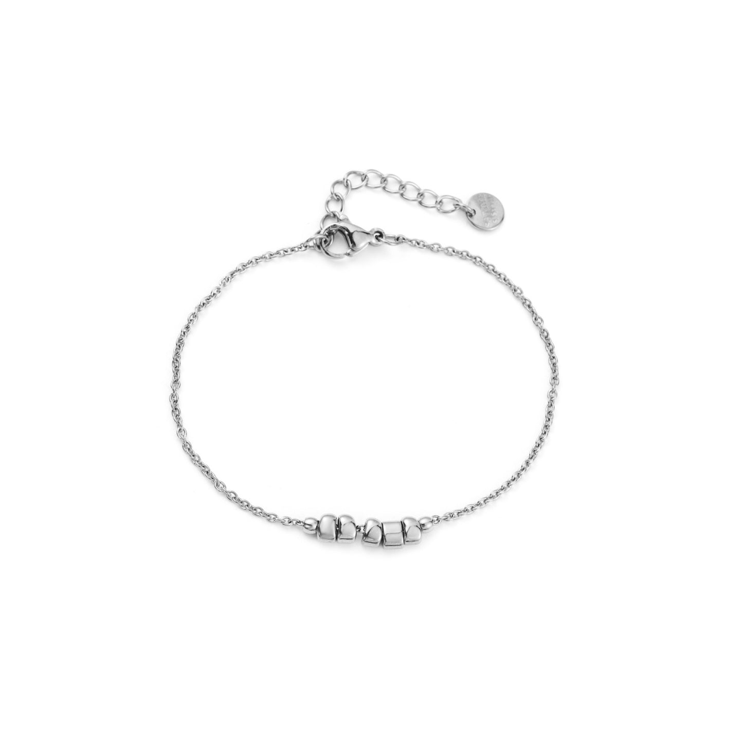 Bracelet ajustable en acier inoxydable - Chaine Ornée Minimaliste - argent