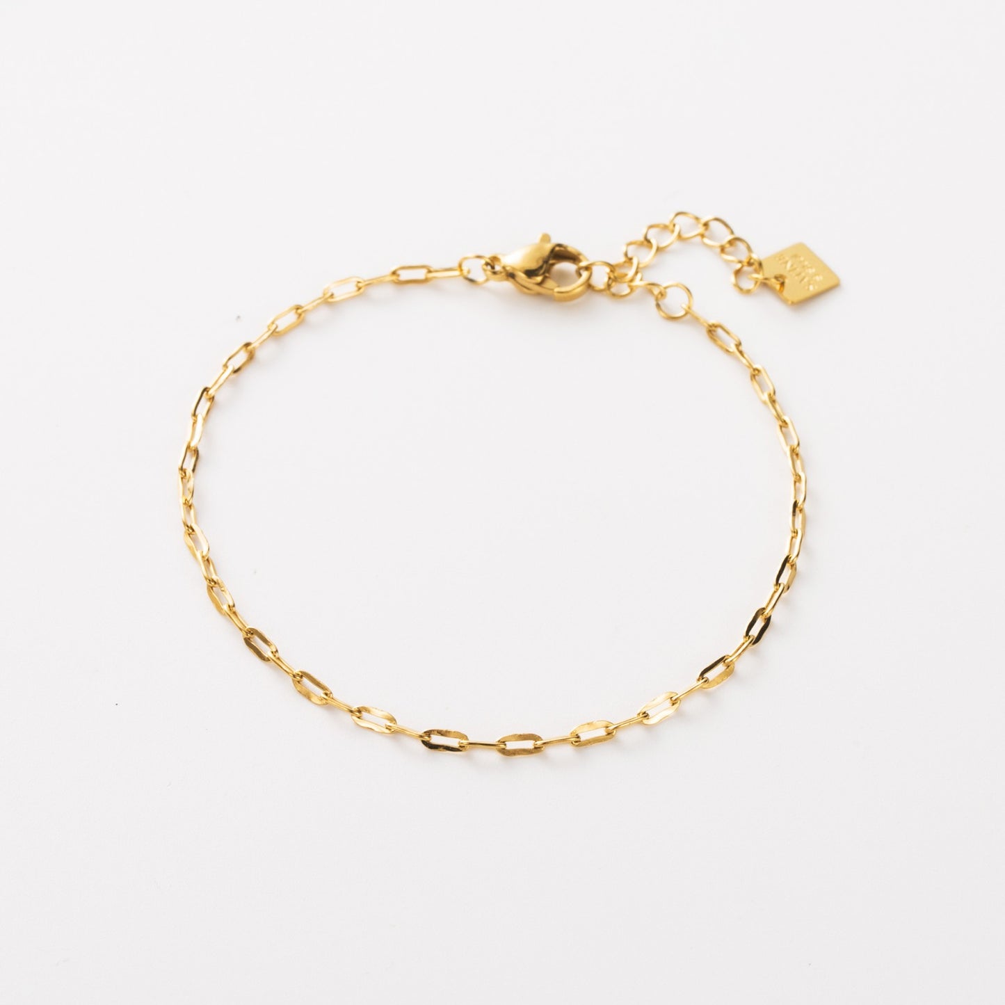 Bracelet ajustable en acier inoxydable - Trombone Maille Fine - or