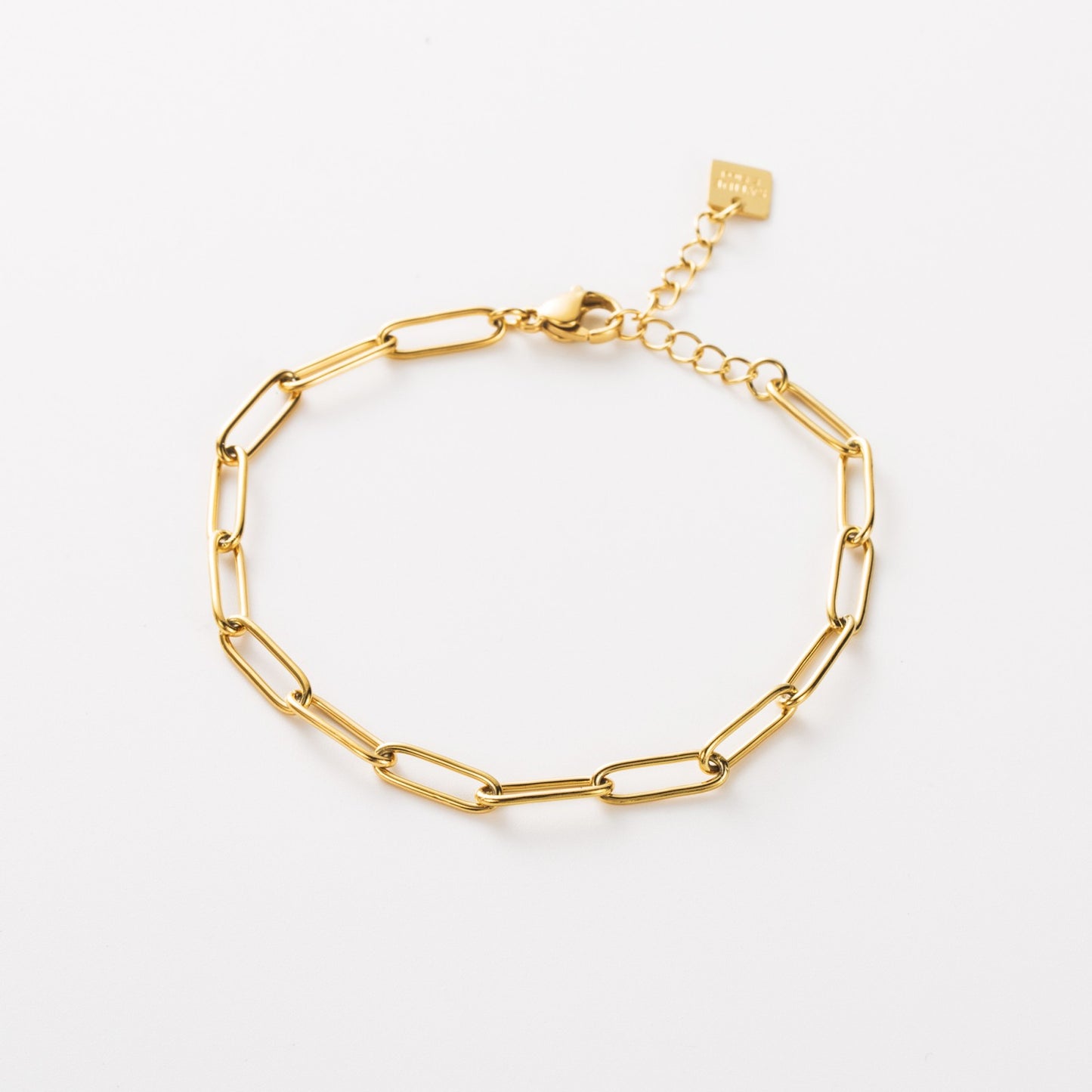 Bracelet ajustable en acier inoxydable - Maille Trombone - or