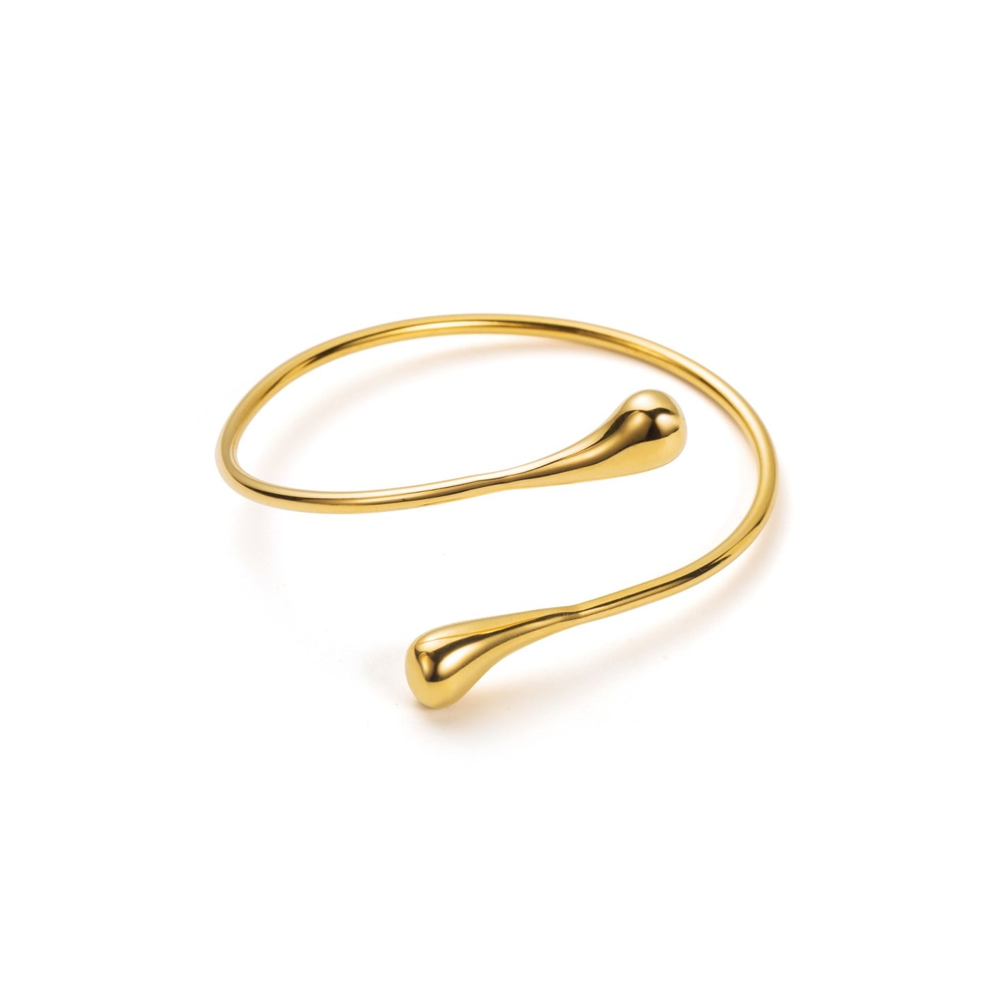 Bracelet jonc ajustable en acier inoxydable - Éclipse - or