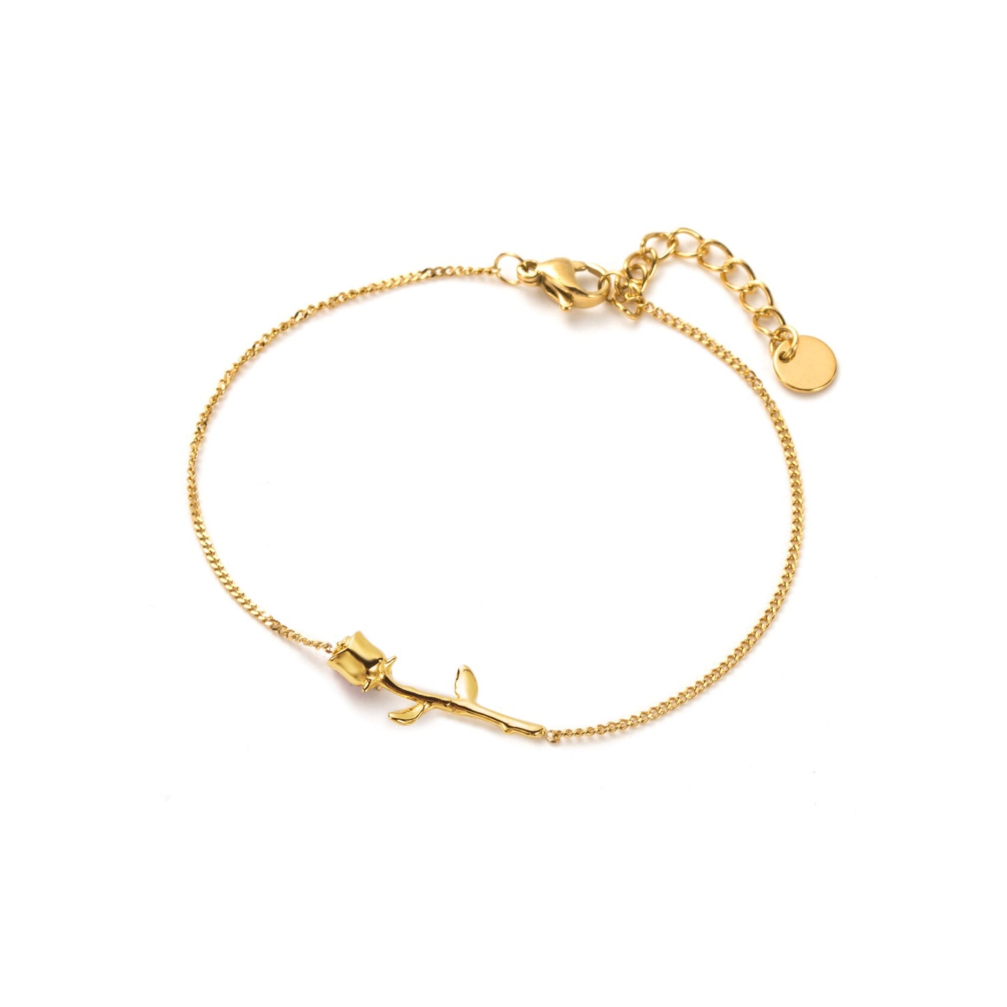 Bracelet ajustable en acier inoxydable - La Rose - or