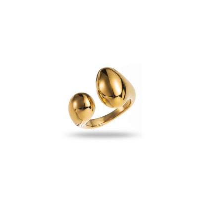 Bague ajustable en acier inoxydable - Organique - or