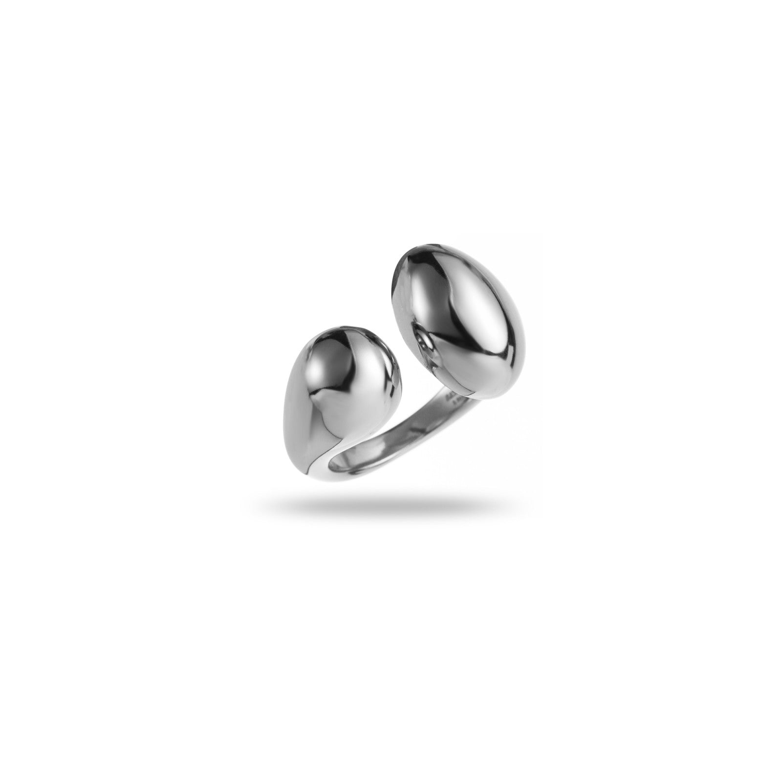 Bague ajustable en acier inoxydable - Organique - argent