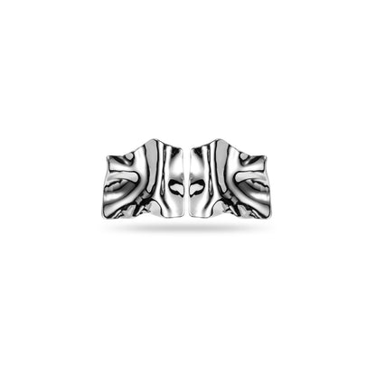Boucles d'Oreilles en acier inoxydable - Carré Froissé - argent
