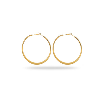 Boucles d'Oreilles en acier inoxydable - Créoles Fines 50mm - or