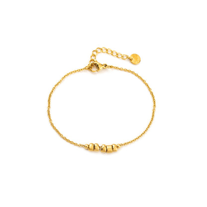 Bracelet ajustable en acier inoxydable - Chaine Ornée Minimaliste - or