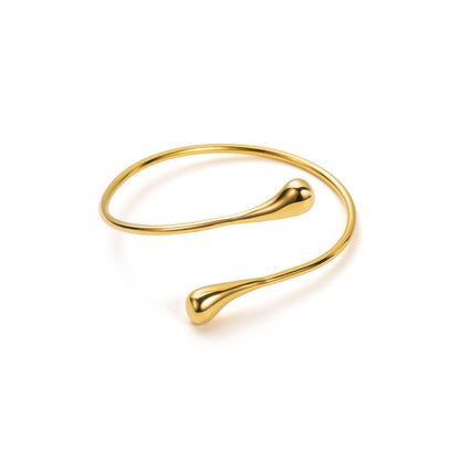 Bracelet jonc ajustable en acier inoxydable - Éclipse - or
