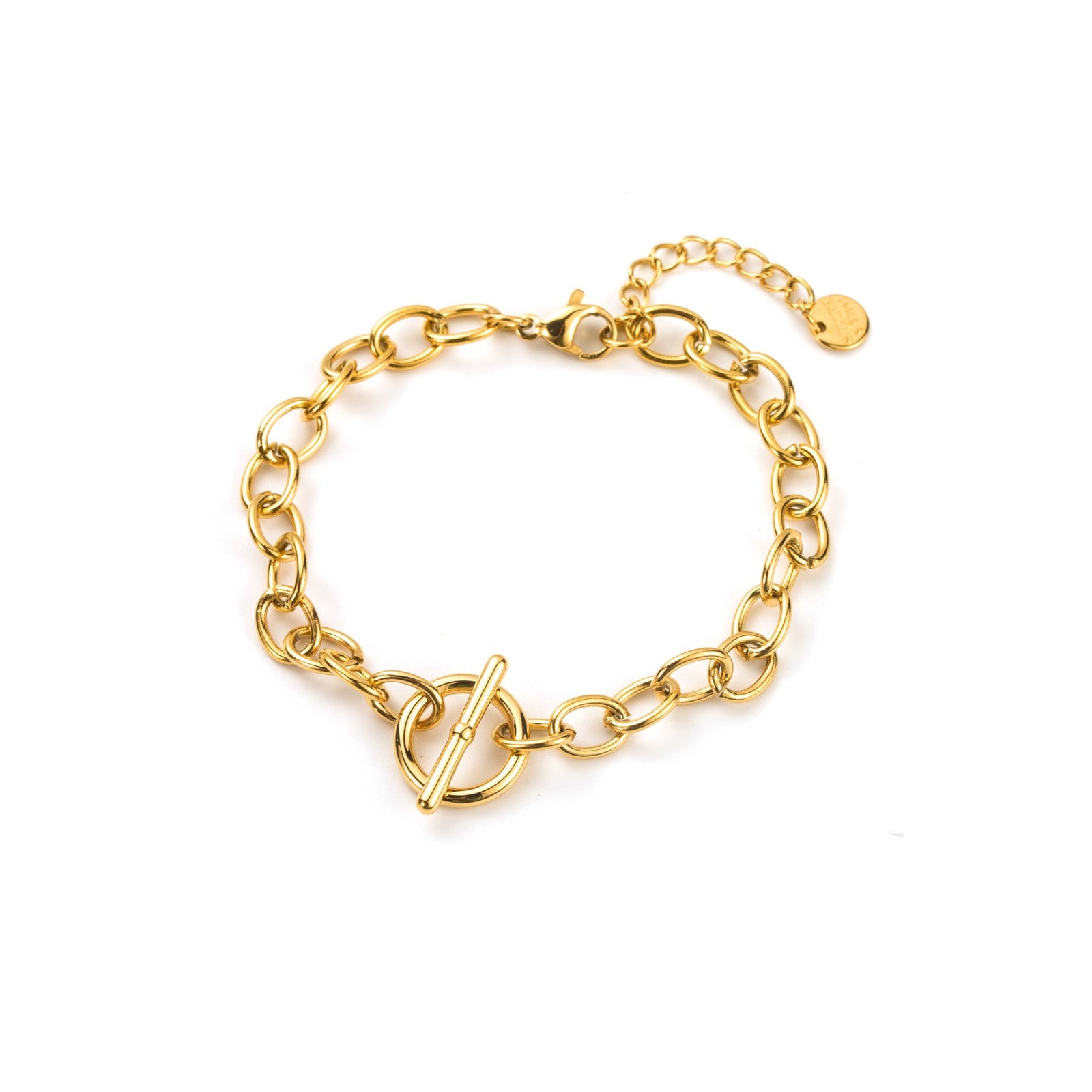 Bracelet ajustable en acier inoxydable - Maille à Fermoir Cabillot - or