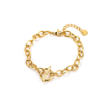 Bracelet ajustable en acier inoxydable - Maille à Fermoir Cabillot - or
