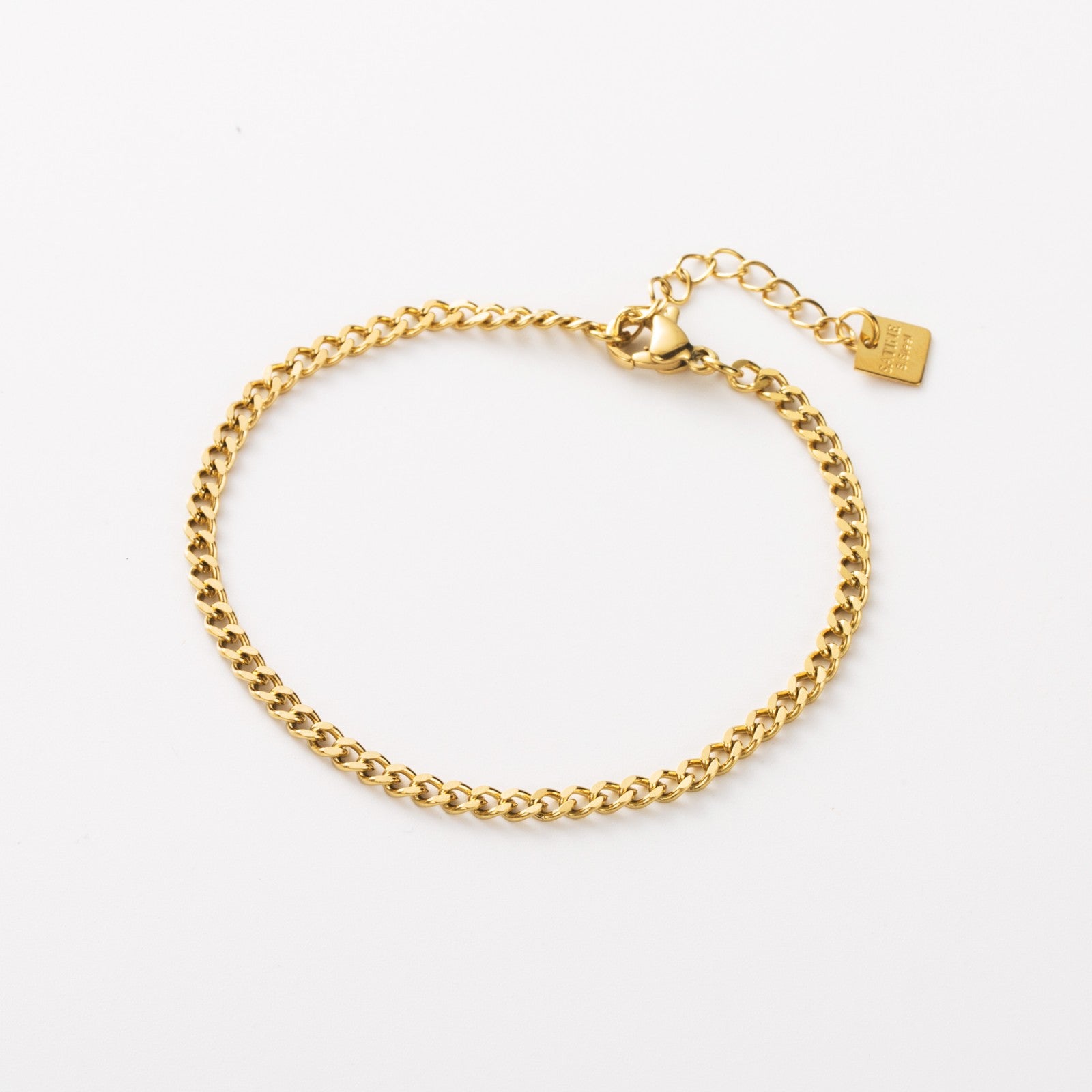 Bracelet ajustable en acier inoxydable - Maille Gourmette Fine - or