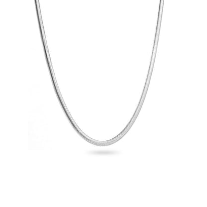 Collier ajustable en acier inoxydable - Maille Serpent - argent