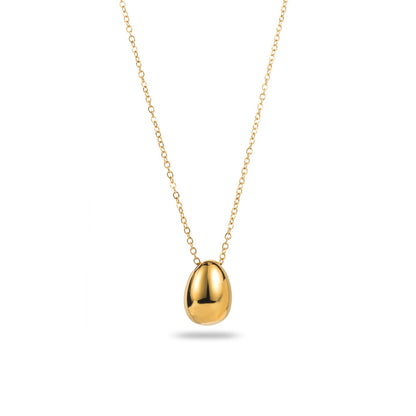 Collier ajustable en acier inoxydable - Pendentif Goutte - Pendentif ovale - or