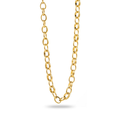 Collier ajustable en acier inoxydable - Maille Jaseron Revisité - or